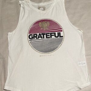 Spiritual Gangster White Tank with Gold Graphic